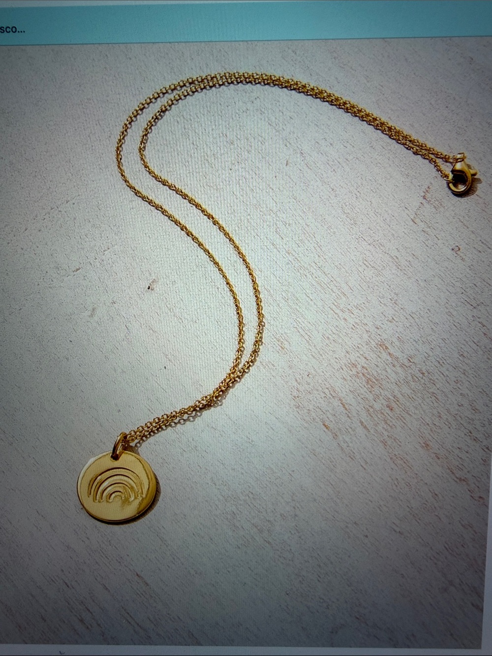 Gold Rainbow Disc Pendant Necklace - Women's Jewelry